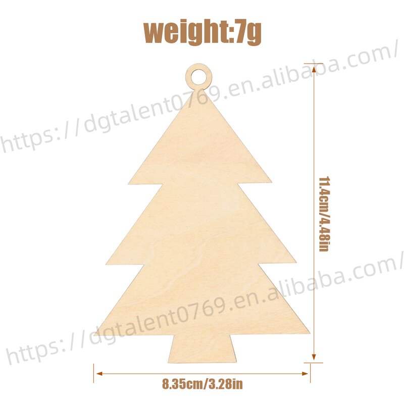Christmas Ornament Supplier - DIY Painting Tree Shape Laser Cut