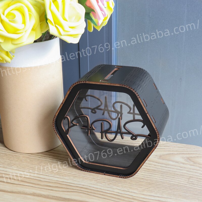 Custom Card Box Supplier - Hexagonal Piggy Bank Plywood Construction