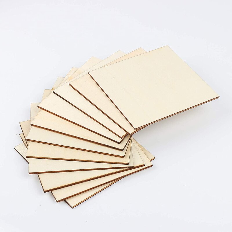 Wood Square Tiles Supplier - 4x4 Inch Laser Cut for Crafts Coasters