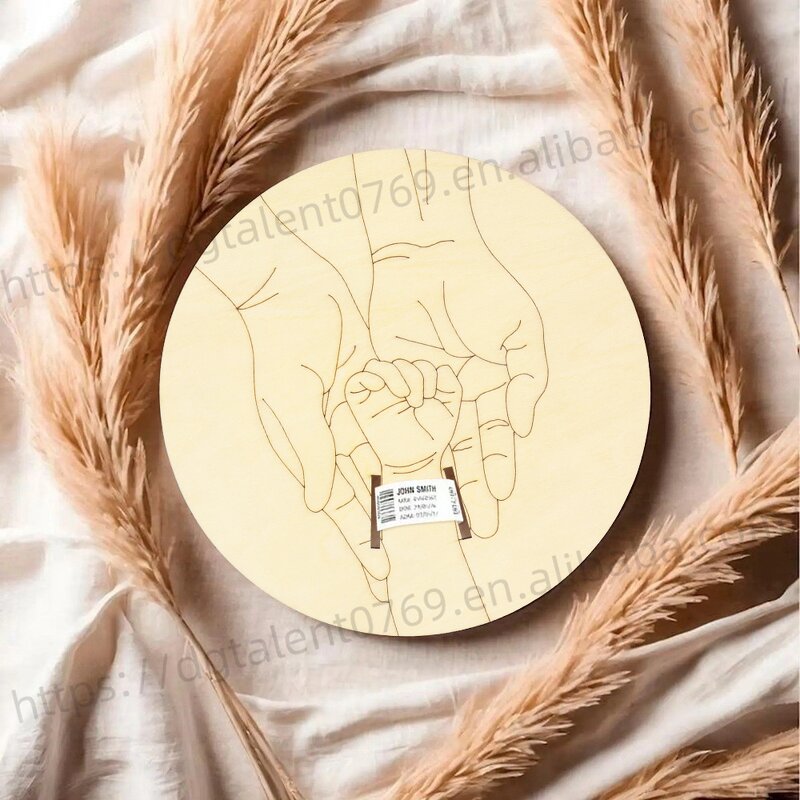 Newborn Bracelet Plaque Manufacturer - Round Wooden Storage Commemorative