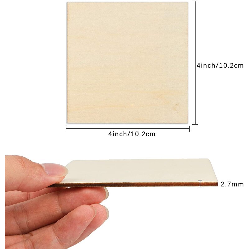 Wood Square Tiles Supplier - 4x4 Inch Laser Cut for Crafts Coasters