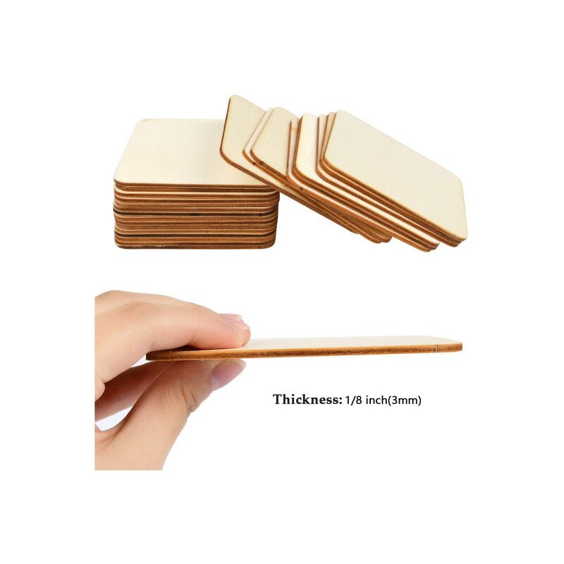 Square Wood Pieces Factory - 4x4 Inch Round Corner for DIY Projects