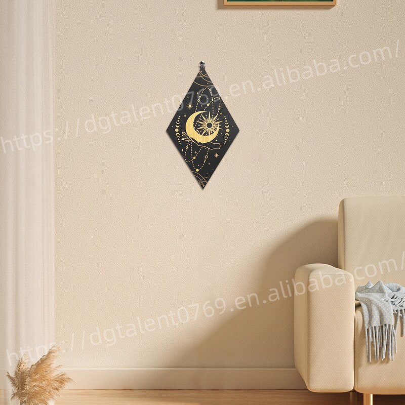 Meditation Wall Decor Factory - Black Gold Celestial Diamond Shape