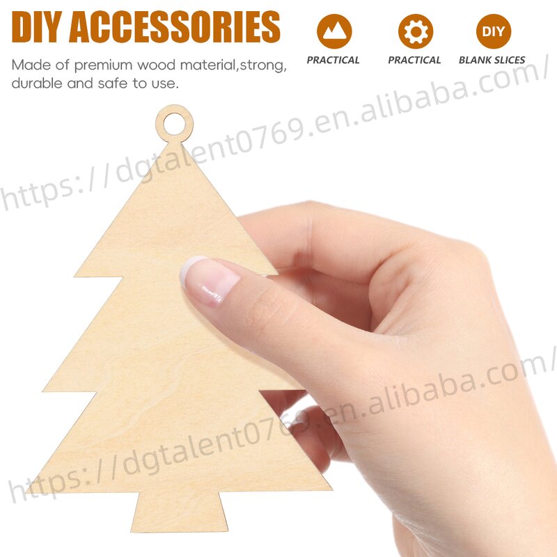 Christmas Ornament Supplier - DIY Painting Tree Shape Laser Cut