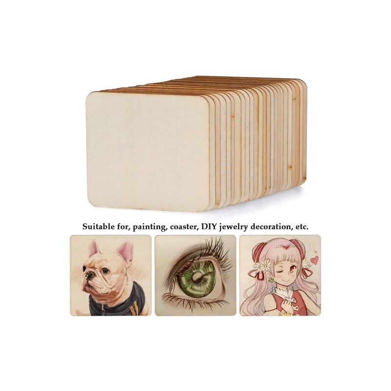 Square Wood Pieces Factory - 4x4 Inch Round Corner for DIY Projects