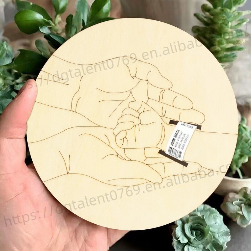 Newborn Bracelet Plaque Manufacturer - Round Wooden Storage Commemorative