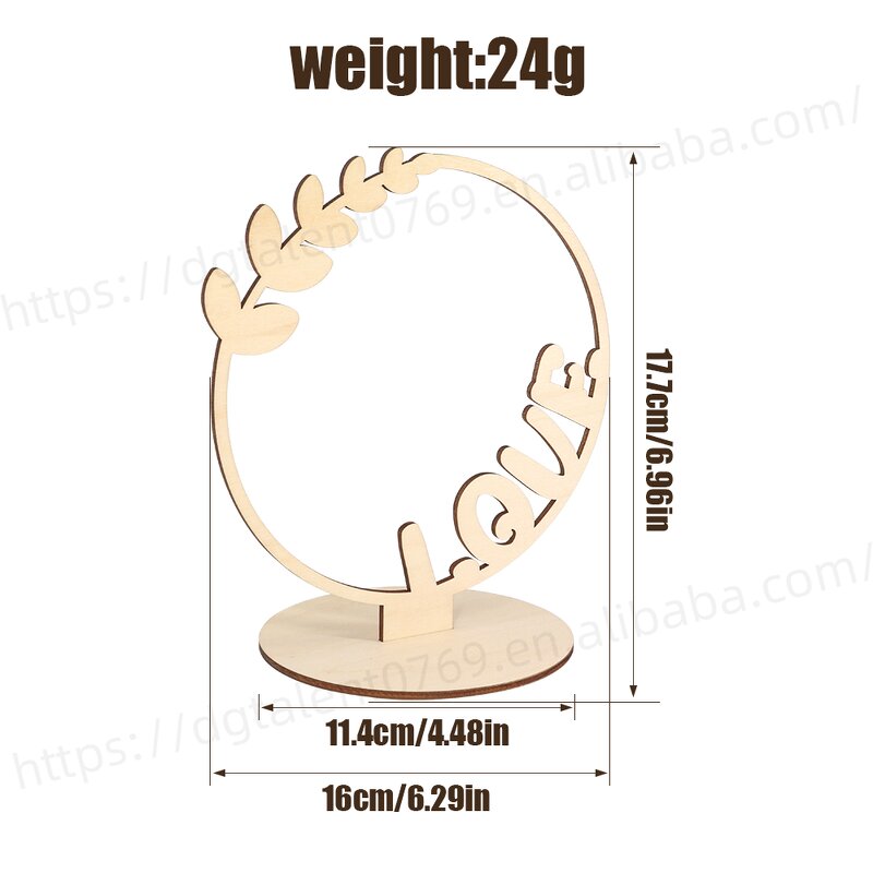 Desktop Stand Supplier - Circular Shape Plywood Valentines Decoration