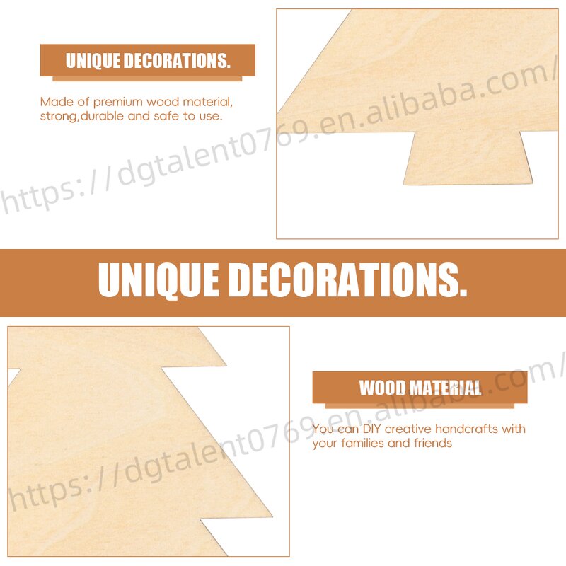 Christmas Ornament Supplier - DIY Painting Tree Shape Laser Cut