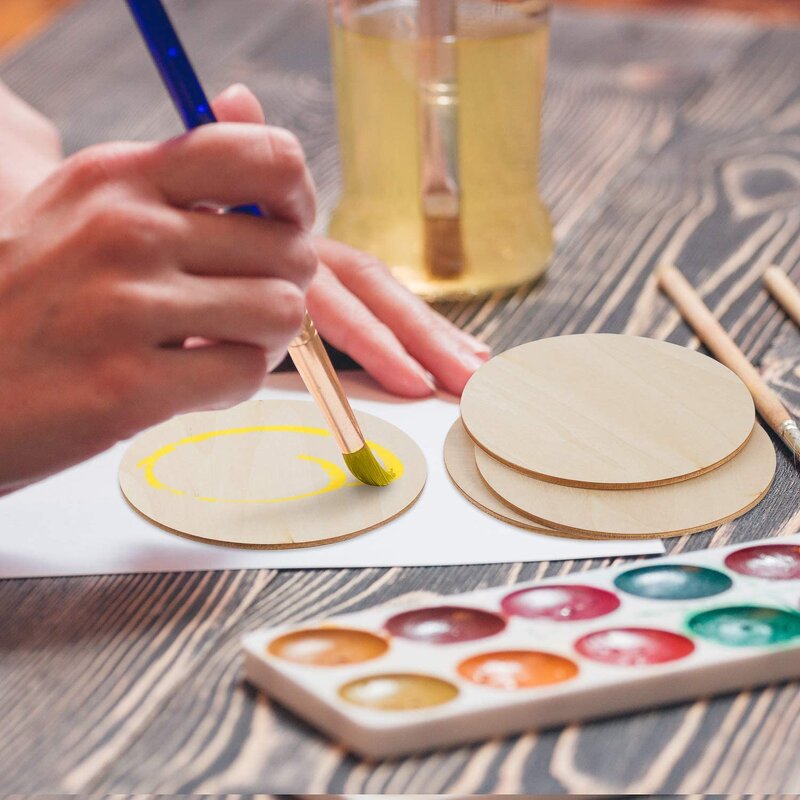 Wood Round Ornaments Supplier - 4 Inch Unfinished for DIY Painting