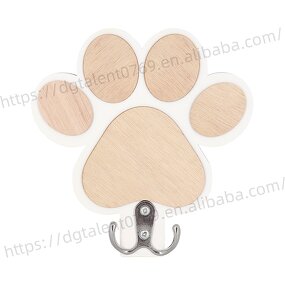 Wooden Wall Hook Supplier - Dog Paw Shape Double Hook Kids Room
