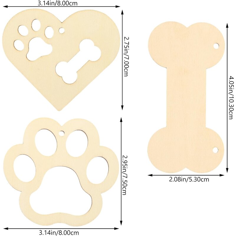 Wood Dog Bone Cutouts Manufacturer - Unfinished for Crafts Party Decor