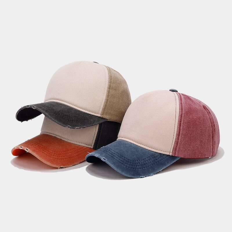 Baseball Hat Factory - Low MOQ 5 Panel Curved Brim Vintage Washed