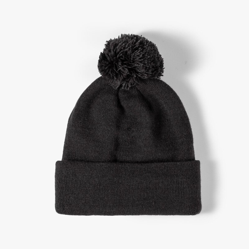 Knitted Beanie Factory - Winter Outdoor Cuff Embroidery Jacquard Pom Pom