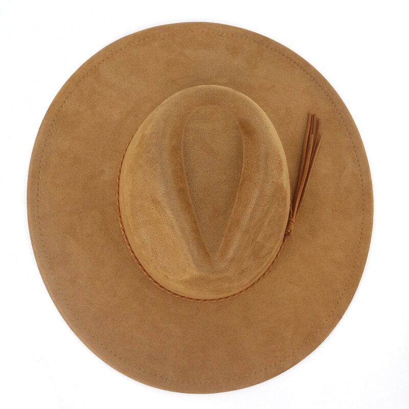 Suede Fedora Hat Factory - Wholesale Custom Brand Tags 9.5cm Wide Brim