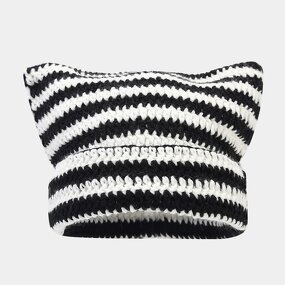 Knitted Beanie Supplier - Wholesale Jacquard Custom Label Cat Ear