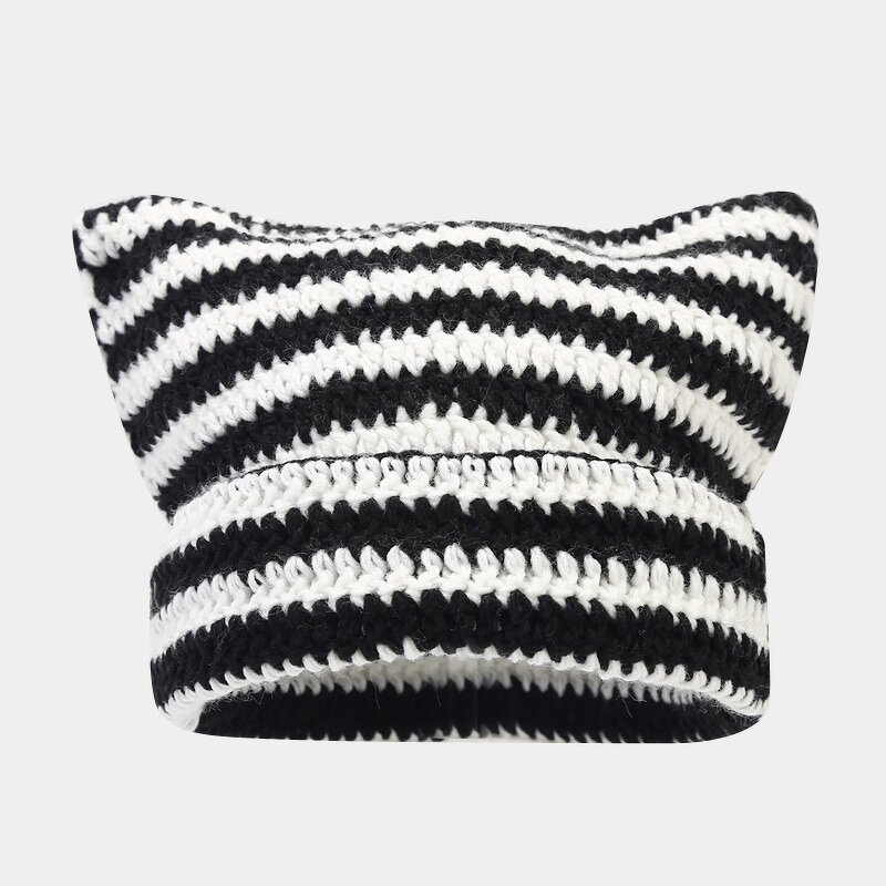 Knitted Beanie Supplier - Wholesale Jacquard Custom Label Cat Ear