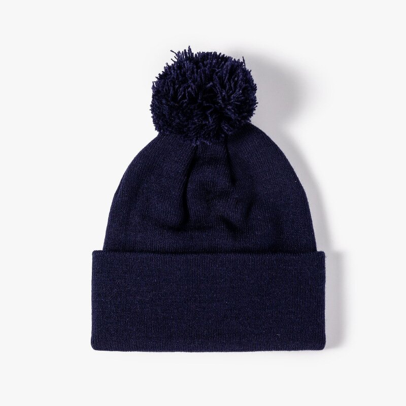 Knitted Beanie Factory - Winter Outdoor Cuff Embroidery Jacquard Pom Pom