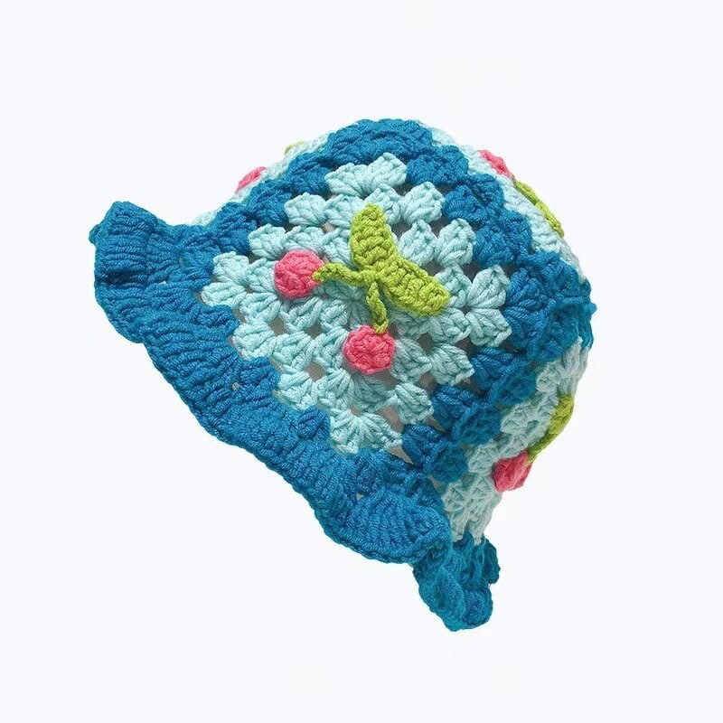 Crochet Bucket Hat Supplier - Luxury Brand Designer Jacquard Handmade Floral