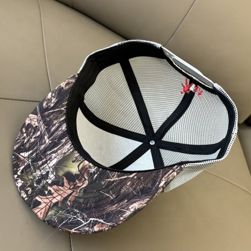 Mesh Trucker Snapback Hat Factory - Print Camouflage Contrast Flat Brim