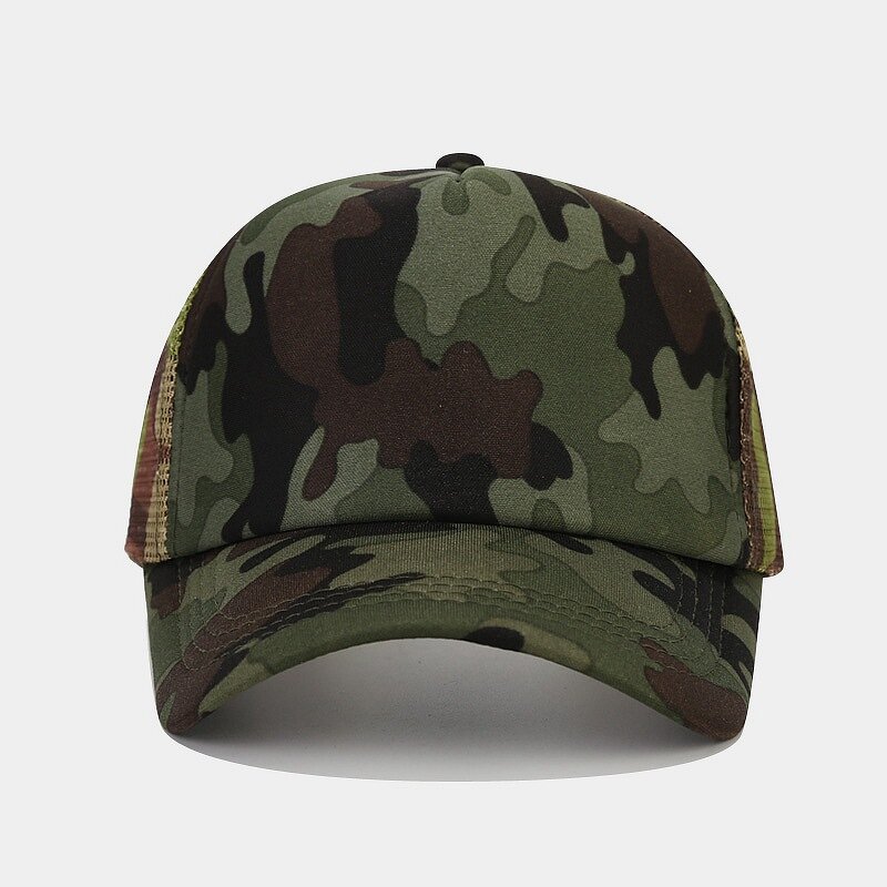 Custom Trucker Hat Supplier - Summer Breathable 5 Panel Foam Camo