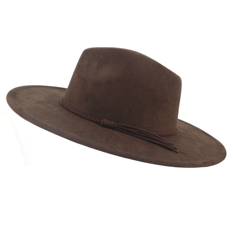 Suede Fedora Hat Factory - Wholesale Custom Brand Tags 9.5cm Wide Brim