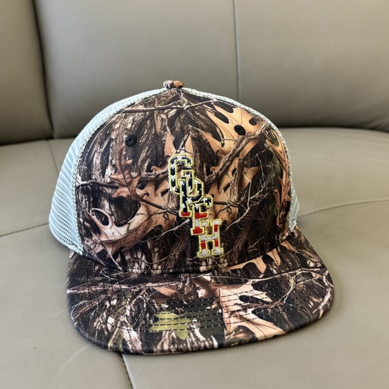 Mesh Trucker Snapback Hat Factory - Print Camouflage Contrast Flat Brim