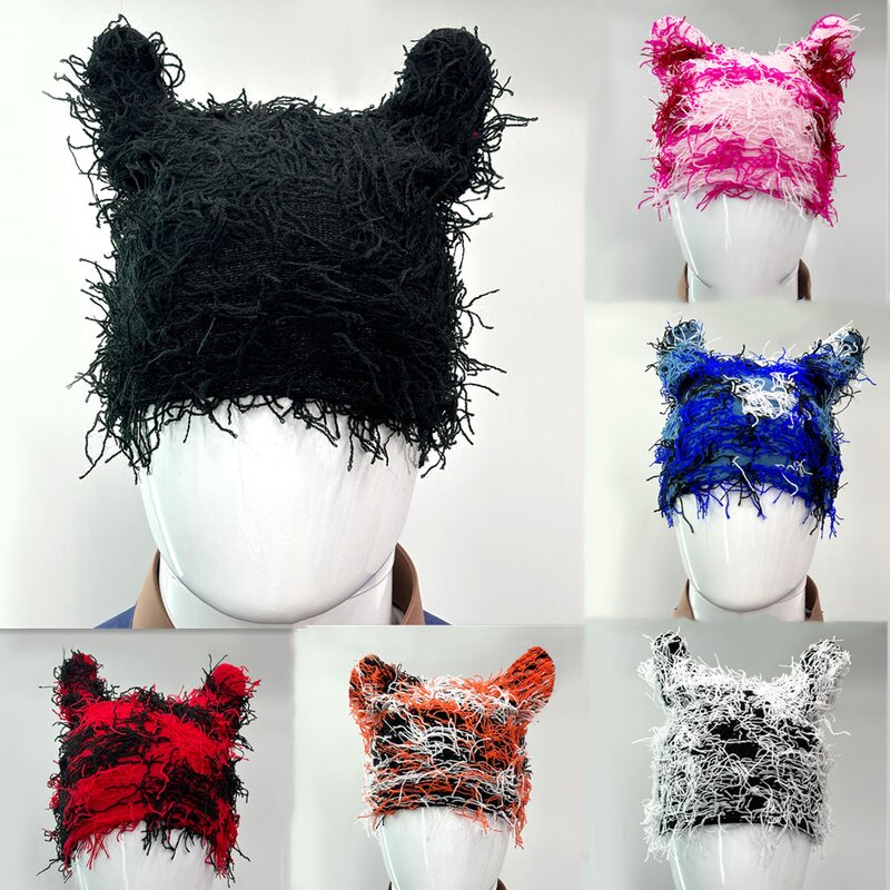 Knitted Beanie Supplier - New Arrival Jacquard Embroidery Distressed Winter