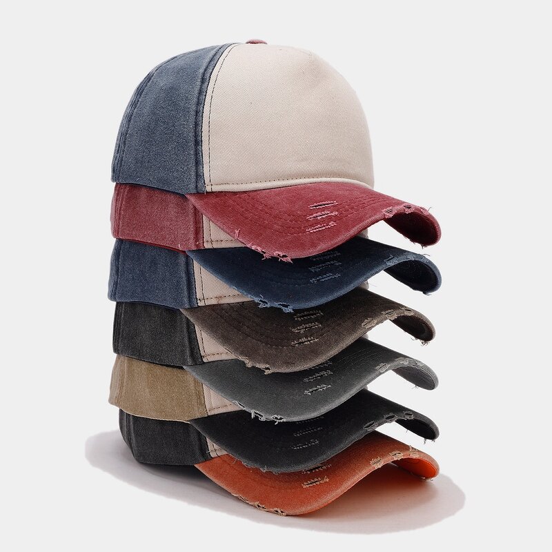 Baseball Hat Factory - Low MOQ 5 Panel Curved Brim Vintage Washed
