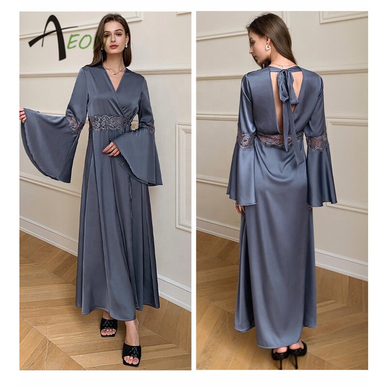 Silk Lace Robe Factory - Luxury Long Nightgown