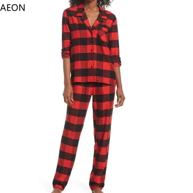 Women's Flannel Pajamas Factory - Bulk Plaid Pajama Set
