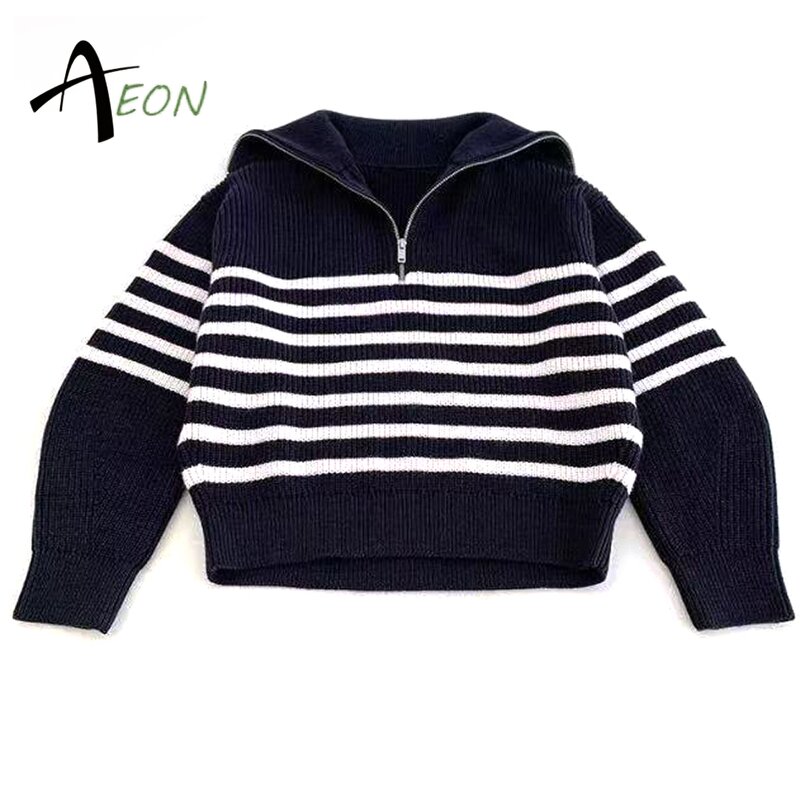 Women's Zip Sweater Factory - Custom Striped Knit Jumper