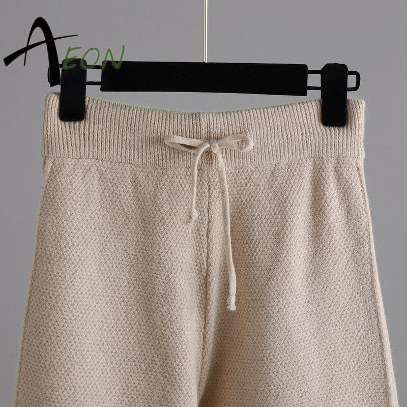 Women's Knit Set Factory - Round Neck Pullover Pants Set