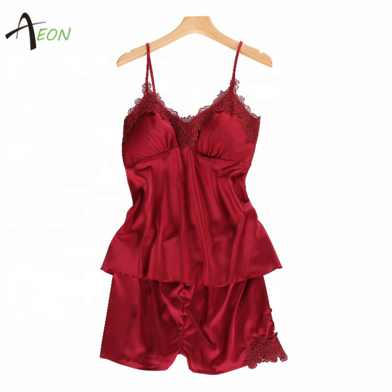 Satin Lace Cami Set Factory - Sexy Elegant Lingerie Set