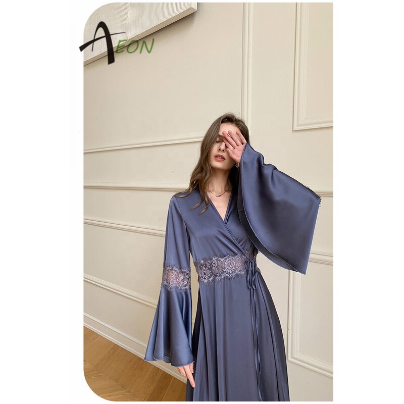Silk Lace Robe Factory - Luxury Long Nightgown