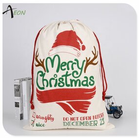 Cotton Canvas Bag Factory - Printed Christmas Sack Supplier