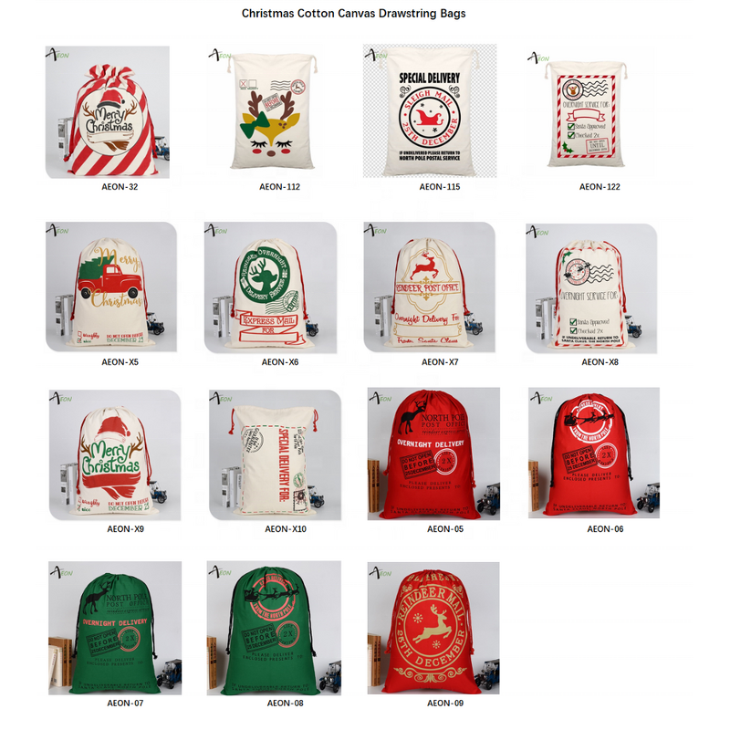 Cotton Canvas Bag Factory - Printed Christmas Sack Supplier