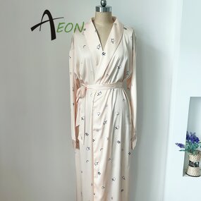 Custom Print Kimono Robe Factory - Long Silky Robe