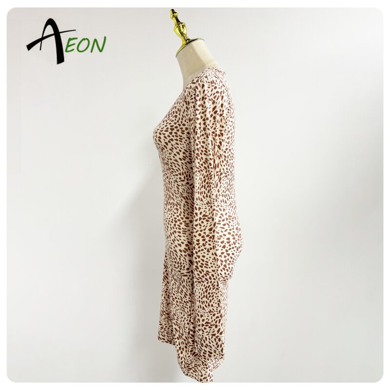 Modal Short Robe Factory - Leopard Print Bath Robe