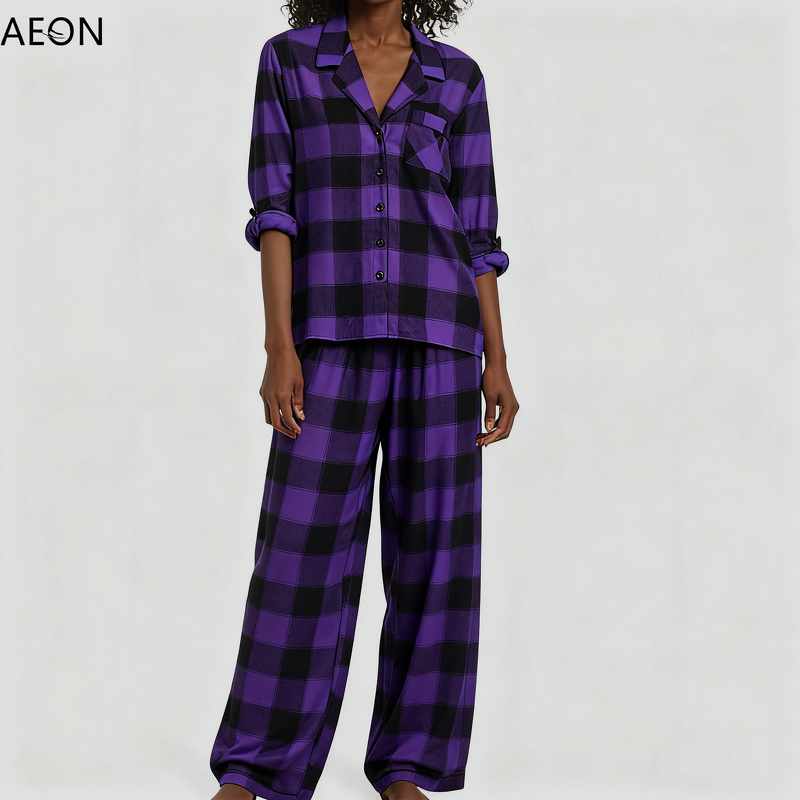 Women's Flannel Pajamas Factory - Bulk Plaid Pajama Set