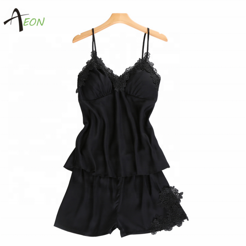 Satin Lace Cami Set Factory - Sexy Elegant Lingerie Set