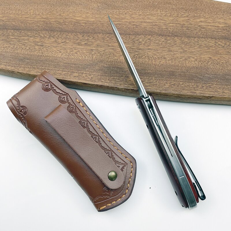 Damascus Pocket Knife Supplier - Steel Blade Wood Handle Hunting Survival