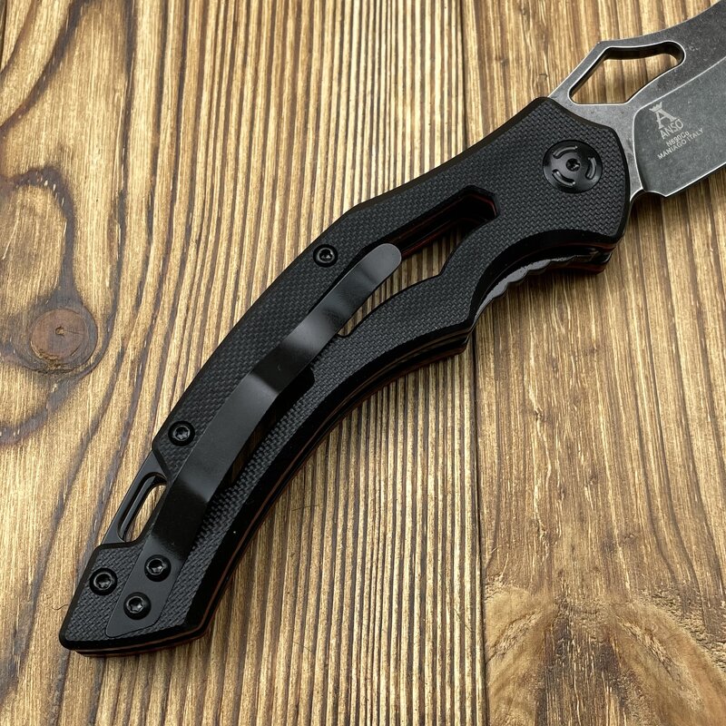 Pocket Knife Supplier - 033 Black Drop Point Blade EDC Camping