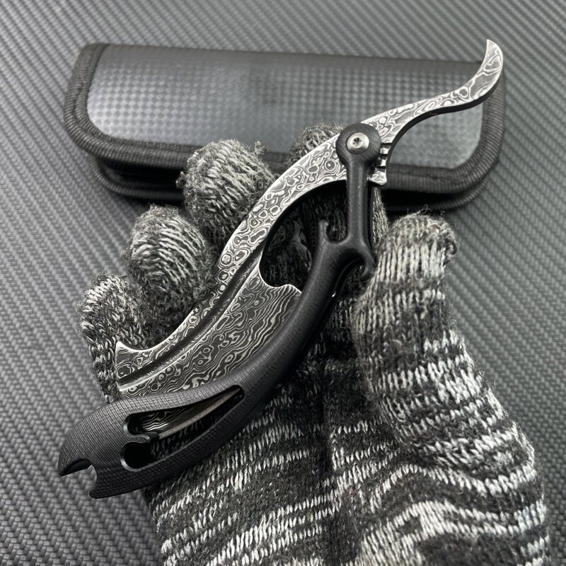 Folding Knife Supplier - Factory Price Damascus G10 Handle Outdoor