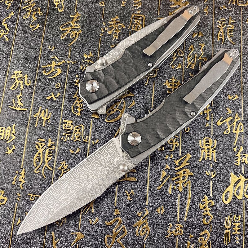 Damascus Folding Knife Factory - Steel Blade Outdoor Hunting Rescue