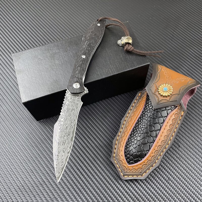Pocket Knives Factory - VG10 Damascus Blackwood Handle Hunting Survival