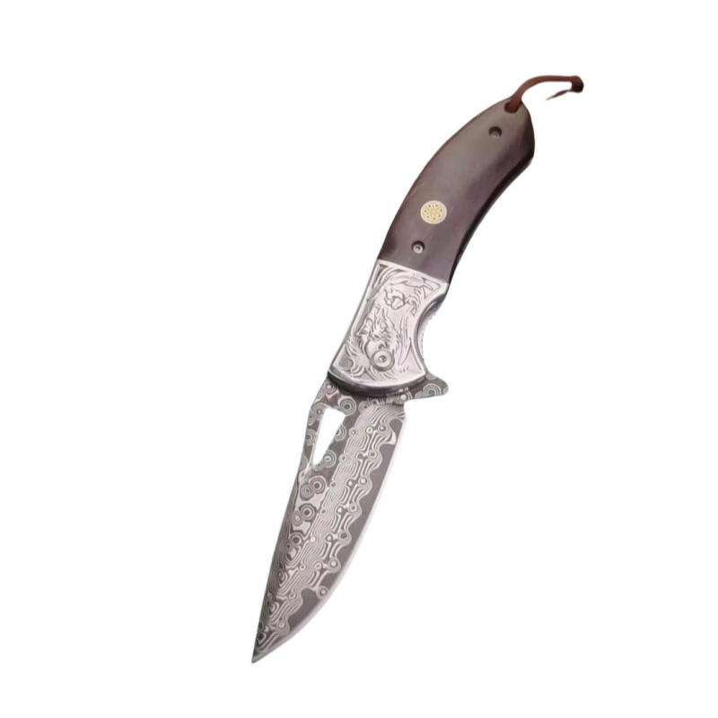 Damascus Pocket Knife Supplier - High Carbon Steel Camping Self-Defense