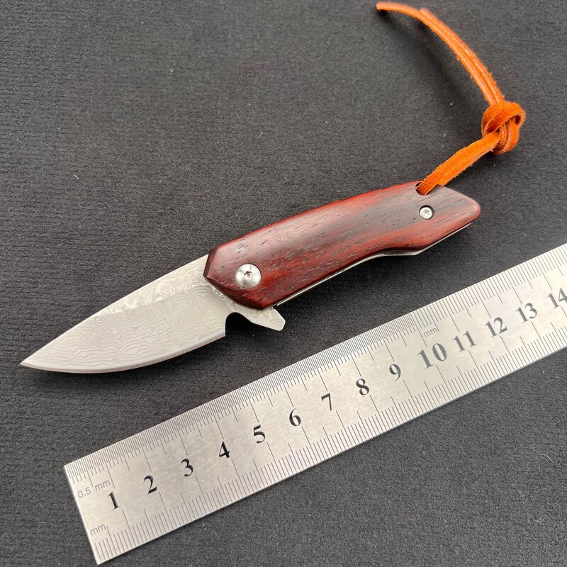 Pocket Folding Knife Supplier - Damascus Steel Red Sandalwood Handle