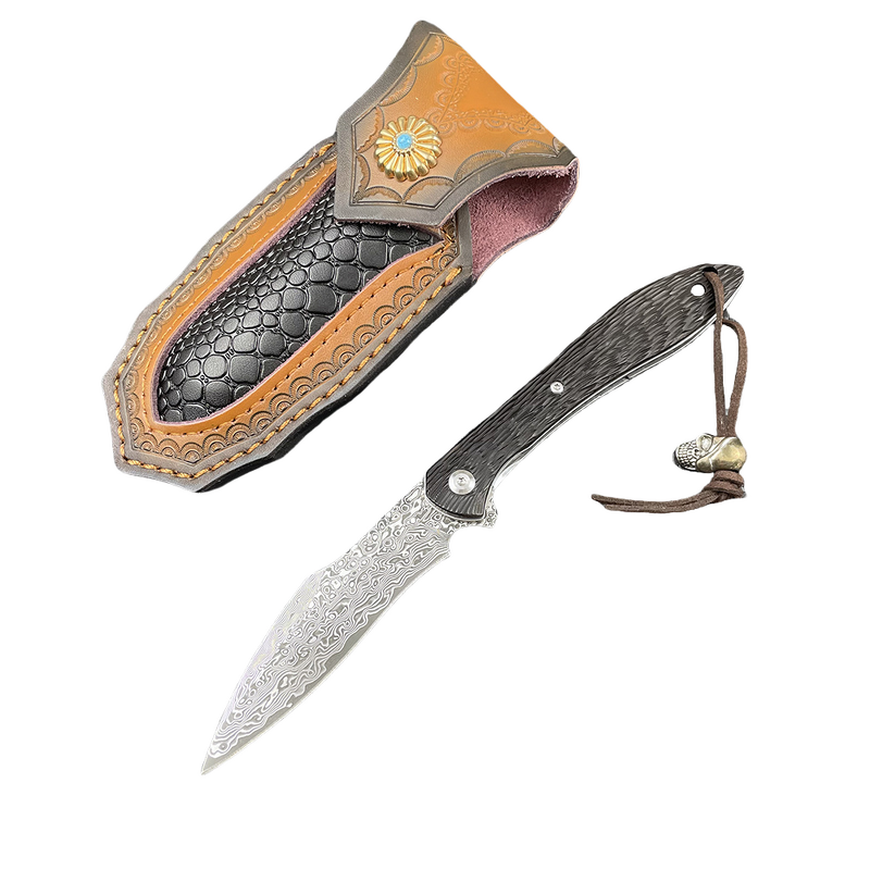Pocket Knives Factory - VG10 Damascus Blackwood Handle Hunting Survival