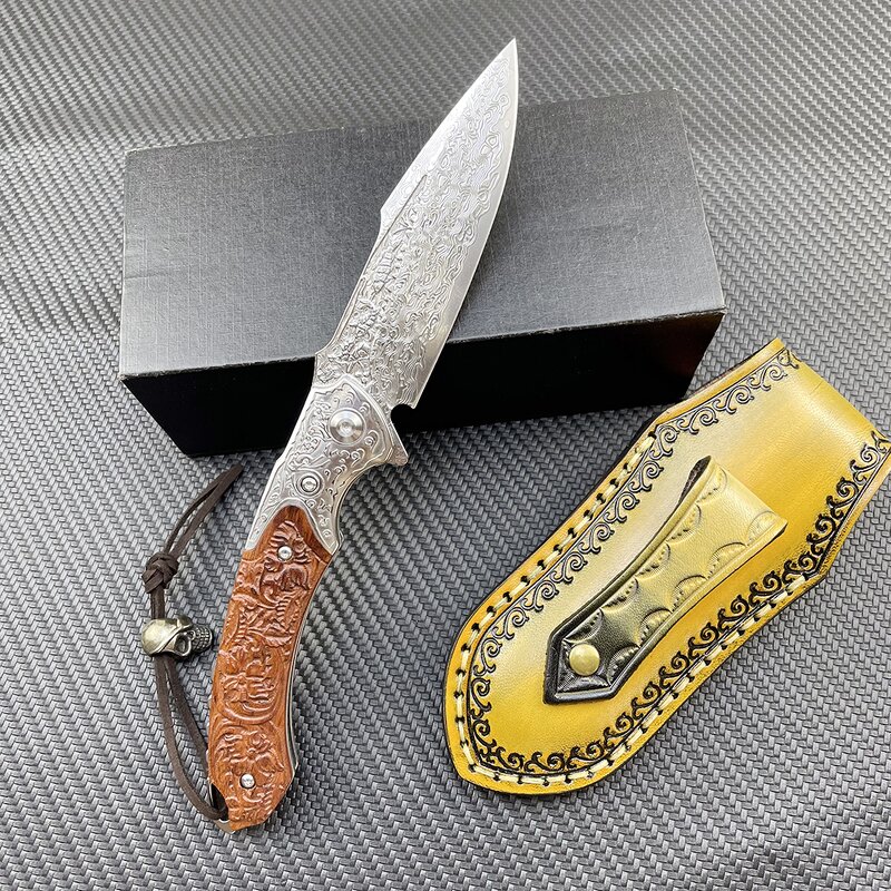Pocket Folding Knife Supplier - CNC Engrave Damascus VG10 Blade Survival
