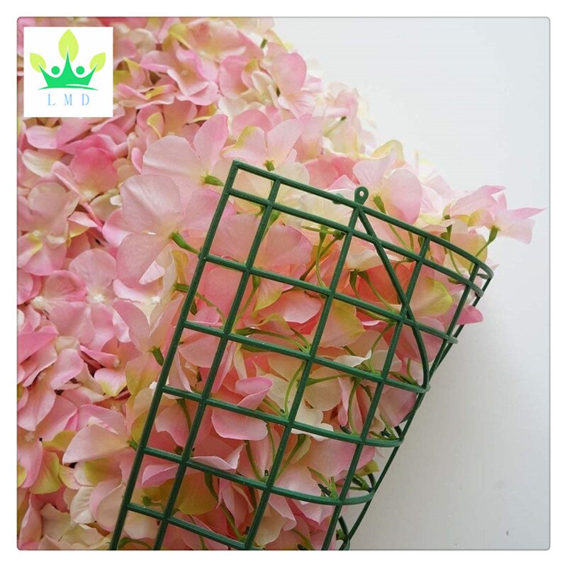 Artificial Flower Wall Factory - Pink Hydrangea Panel